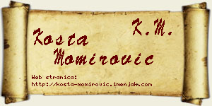 Kosta Momirović vizit kartica